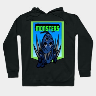 Multi eyed Blue Monster Hoodie